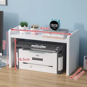 Double Layer Office Desk Multi-Function Printer Stand Copy Machine Storage Rack Desktop Organizer Modern Simple Design