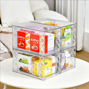 Acrylic Drawer Style Storage Box Transparent Dustproof Desktop Organizer Cosmetic Snack Medicine Box Modern Minimalist Design
