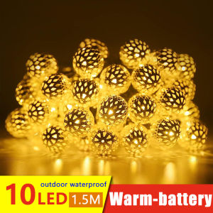 Led Fairy lights for room at night 1.5m3m6m Round Home Christmas Wedding Party Decorations battery lights Outdoor Tent Garden morocco ball String Lights