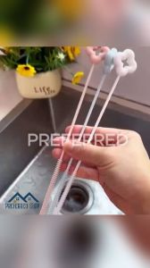 PREFERRED SHOP 1pc Drinking Straw Cleaner Brush Reusable Household Silicone Straw Cleaning Brush