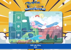 Bandai | Tấm Thảm Chơi Game Mew Serene Valley TCG Bằng Cao Su Chống Thấm Nước Chống Trơn Trượt Dành Cho Trò Chơi Trên Bàn