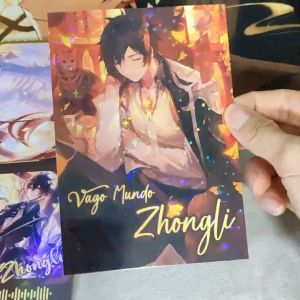 Genshin Impact Zhongli Merch Set Genshin Zhongli Gift Set Zhong Li Art Print Zhongli Keychain Zhongli Genshin Merch