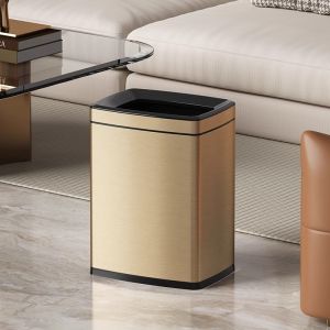 Thùng rác thép không gỉ 8L/12lsquare Vòng áp lực Thùng rác gấp cho xe hơi đôi cho phòng tắm/nhà bếp/khách sạn