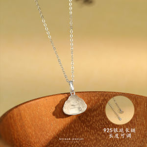 Boyu Natural Water Foam Jade Necklace for Women Pure Silver Clavicle Chain New Chinese Style Vintage Small Niche Gift