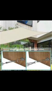 304 Four Corner Sunshade Sail Hook Fittings 5mm Stainless Steel Rhombic Clasps Hardware Kit