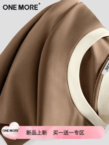 One More Womens Pure Cotton Short Sleeve T-Shirt Loose Fit round Neck Spring Summer Casual Top Color Block Print Design