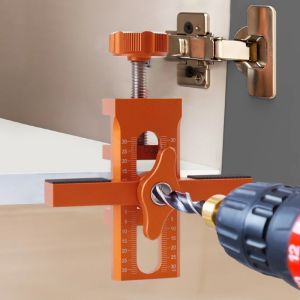 Cabinet Door Mounting Jig Aluminum Alloy Adjustable Quick Positioning Hole Opening Tool Cabinet Mount Locator Woodworking Tools