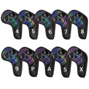 Skull Gradients Sunglasses Golf Iron Head Covers Iron Headovers Wedges Covers 4-9 ASPX 10pcs with 4Colors