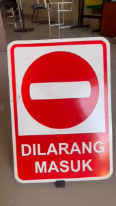 Safety Sign Rambu Lalu Lintas Perintah Stiker Scotlite Plat Aluminium Composite Panel 3mm