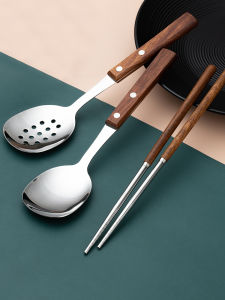 Stainless Steel Long Handle Soup Spoon Home Use Serving Spoon Set Rice Cooking Utensils Small Strainer Spoon Dry Rice Spoon