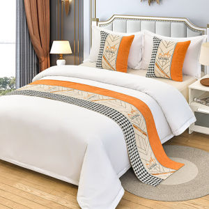 ผ้าคลุมเตียงระดับไฮเอนด์หรูหรา ผ้าคลุมเตียงโรงแรม บ้านพักช่วงวันหยุด ผ้าคลุมเตียงแบบปิด เนื้อผ้าไนลอน ลายเรขาคณิต