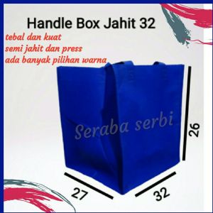 Tas hajatan hbj box 25x25 isi 12pcs tas bingkisan tas nasi tas kue tas besek handle lipat box 32cmx27cm