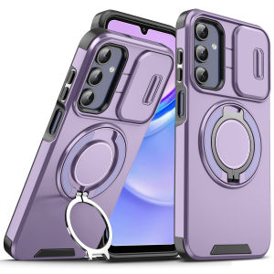 Ốp Điện Thoại Samsung Galaxy Có Giá Đỡ Từ Tính Chống Vân Tay Kèm Vòng Bảo Vệ Chống Trượt Cho A15 A14 A55 A35 A54 A16 A06