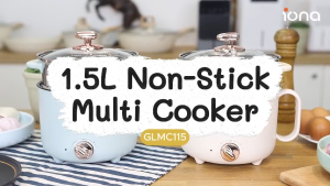 IONA 1.5L Ceramic Electric Multi Cooker With Steamer | Multi Function Small Rice Cooker Hotpot 多功能电煮锅 - GLMC115