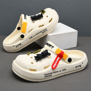 Comfortable Breathable Mens Sandals Thick Bottom Beach Casual Slippers Fashionable Summer Driving Two-use Anti-slip EVA Material