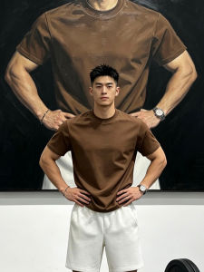 Brown Heavyweight Cotton Mens Summer T-Shirt