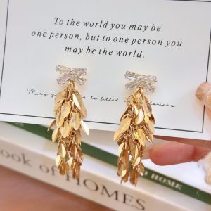 Golden Wheat Earrings with Tassels