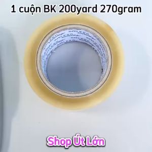 1 Cuộn băng keo trong đục 200yard nặng 270gram rộng 4.7cm lõi 5mm 1 cây có 6 cuộn nặng 1.6kg