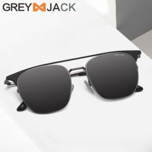 Grey Jack Kacamata Sunglasses Polarized Anti Silau Kotak Bridge Anti Silau / Anti UV400 Fashion Pria Terbaru 1258