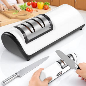 Electric Knife Sharpener Quick Sharpening Tool Rechargeable Non Slip Pad Portable Kitchen Blade Sharpener