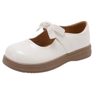 Josiny | White Bow Thick-soled Soft-bottom Womens Shoes