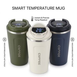 XMSJ | Smart LED Temperature Display Stainless Steel Thermal Coffee Mug Leak-Proof Insulated Travel Tumbler Vacuum Flask Car Water Cup