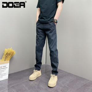 กางเกงขายาวทรงตรงขาบานสไตล์เกาหลีสำหรับผู้ชาย ทรงลำลอง สวมใส่สบาย เอวยางยืด กางเกงขายาวทรงตรงสไตล์อเมริกัน INS สำหรับเยาวชน