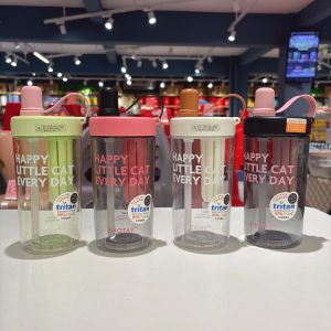 ShangTai Large Capacity Straw Cup Womens Stylish Portable Tritan Summer Mother-Child Level Straw Cup Sporty Trendy Cool