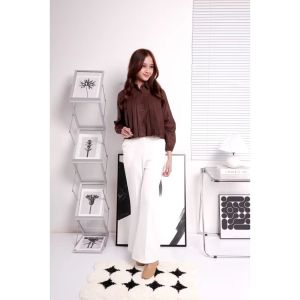 Kemeja korean style/ Dear Top Longsleeve Pleats Shirt / Kemeja Wanita / Blouse Wanita / Kemeja Lengan Panjang / Kemeja Kantor / Office Wear / Atasan Wanita / Kemeja Pleats