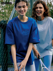 Off-Work Club Pure Cotton Short-Sleeve Loose Fit Heavyweight T-Shirt Yoga Fitness Sport Casual Top for Women round Neck