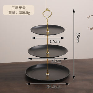 Luxurious Stainless Steel Multi-layer Fruit Tray for Home Living Room Tea Table Storage Tray Front Desk Cake Candy Dessert Tray