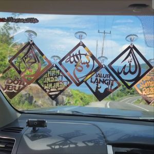 Sepaket Gantungan Kaca mobil truk bus Premium laser cutting