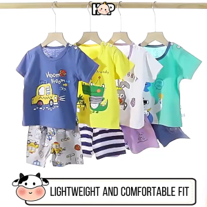 [0-4 Yrs] Kids Pyjamas Short Sleeve Baju Budak Perempuan Kids Clothes Girl Pyjamas Cartoon Bayi Baju Murah Kids T-Shirt