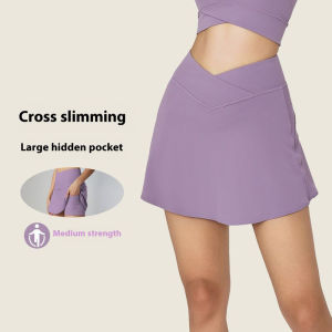 HUIESON กระโปรงเอวสูงแนวสปอร์ตของผู้หญิงพร้อมกางเกงขาสั้นในตัวสำหรับไลฟ์สไตล์ที่แอคทีฟ