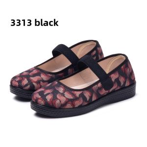 SHIPAILUO | Comfortable Flat Bottom Womens Shoes Loose Fit Elderly Grandmother Shoes Beijing Cloth Shoes Spring New Style Casual Low Heel