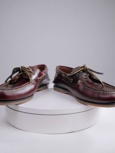 Timberland Mens Classic Icon Leather 2-Eye Boat Shoes Wide