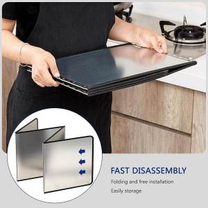 【Ready Stock】4 Sided Foldable Anti Oil Splatter Guard Wall Stove Splatter Guard Oil Splatter Guard Grease Splatter Guard Kitchen Stove Backsplash Protector for Stove Frying Pan Splatter Guard