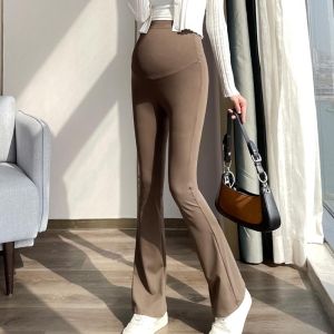Bộ Đồ Tập Yoga Quần Loe Bootcut Quần Jean Nữ Mang Thai Mùa Hè Mỏng Cổ Cá Mập Quần Có Túi Màu Sắc Tự Nhiên