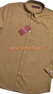 GIANNI VISENTIN Kemeja Formal Pria Lengan Panjang Coklat Khaki Cream GVS 112 | Kemeja Kerja