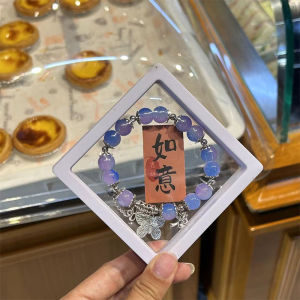 Sweet Butterfly Glass Bracelet New Design for Girls Ice Crack Fresh National Style Hand Bracelet Fashion Jewelry Accessories