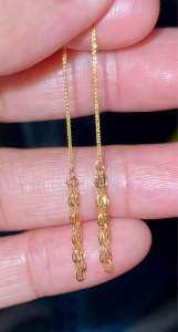PAWNABLE 18K Saudi Gold Palay Tictac earrings(LIGHTWEIGHT THIN)