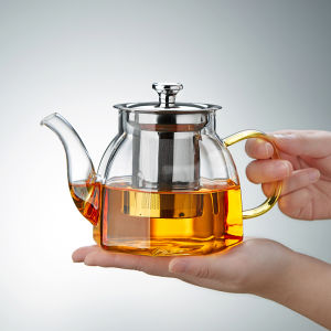 Thickened Glass Tea Pot Heat Resistant Flower Tea Brewing Home Use Tea Kettle Small Bubble Tea Pot Tea Set for Dining And Cooking