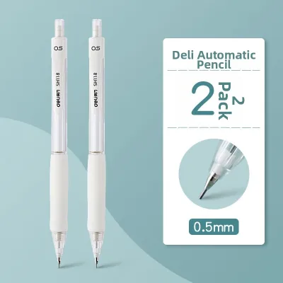deli | Automatic Pencil for Students 0.5mm Grip Correcting Soft Rubber Pad High Appearance Art Drawing Sketch