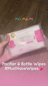 Momami Baby Pacifier & Bottle Wipes - Tisu Basah Food Grade untuk membersihkan Dot & Botol Bayi (30 Lembar)