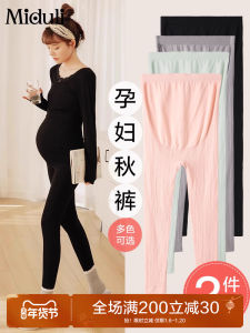Pregnant Womens Cotton Fleece Autumn Pants Spring Autumn Indoor Wear Pure Cotton Maternity Thermal Pants Large Size Winter Cotton Tights