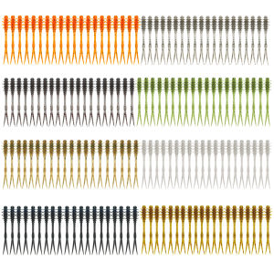 Ajing Worm Soft Lure Spinpoler 55mm TPR Shrimp Insect Bait 160Pcs Rib Vibration Micro Softbait For Light Game Rockfish Pesca