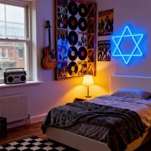 Star Of David Neon Sign For Wall DecorLight Up Sign For BedroomHome OfficeHousewarming Birthday Gift For Jews Judaism Women