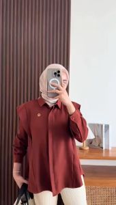 Zahra Delia Blouse Kemeja Wanita Kekinian EZ012