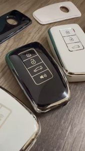เคสรีโมทรถ LEXUS ดำเงาเส้นสีเงิน และสีขาวเส้นสีเงิน ดูเรียบหรู (Black Silver-Line TPU Key Case) ) LEXUS Key ES200 IS/ES250 NX200 GS300 IS300 Case Smart Key 3 และ 4 ปุ่ม