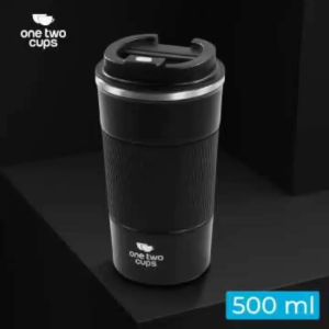 One Two Cups Botol Minum Tumbler Air Panas Dingin Anti Slip Stainless 500ml - IT-51 - Black